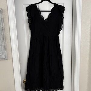 GAP Black Textured Dress